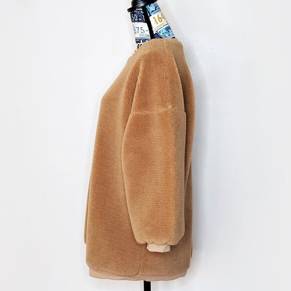 CAPULET Anthro Favorite Teddy Pullover Sweater Fuzzy Sherpa Sweatshirt Top Sz S - Picture 4 of 14